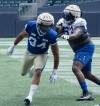 Mike Thiessen / Winnipeg Free Press
                                Winnipeg Blue Bombers defensive end Jackson Jeffcoat (left) during the team&rsquo;s Tuesday afternoon practice.
