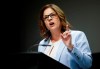 Manitoba PC leader and Premier Heather Stefanson speaks during the Progressive Conservative Party's annual general meeting at the convention centre in Winnipeg on Saturday, April 15, 2023. The union that represents Manitoba government workers says its members are suffering due to low staffing levels, tight budgets and the privatization of some services. THE CANADIAN PRESS/John Woods