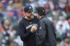 Minnesota Twins manager Rocco Baldelli argues with umpire Alfonso Marquez against the Detroit Tigers in the second inning of a baseball game, Friday, June 23, 2023, in Detroit. Baldelli was was ejected from the game. (AP Photo/Paul Sancya)