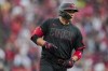 Cincinnati Reds' Joey Votto runs the bases after hitting a solo home run against the Atlanta Braves during the fourth inning of a baseball game in Cincinnati, Friday, June 23, 2023. (AP Photo/Aaron Doster)