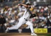 San Diego Padres starting pitcher Matt Waldron delivers during the first inning of the team's baseball game against the Washington Nationals Saturday, June 24, 2023, in San Diego. (AP Photo/Denis Poroy)