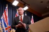 Minister of Public Safety Mike Farnworth speaks during a news conference in Victoria, B.C., on Friday, April 28, 2023. British Columbia has agreed to give Canada's border agency more time to come up with an alternative to holding immigration detainees in the province's correctional centres, almost a year after the decision to end the practice. THE CANADIAN PRESS/Chad Hipolito