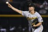 Pittsburgh Pirates pitcher Mitch Keller throws against the Arizona Diamondbacks in the first inning during a baseball game Saturday, July 8, 2023, in Phoenix. (AP Photo/Rick Scuteri)