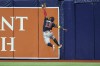 Atlanta Braves right fielder Ronald Acuna Jr. makes a catch on a fly ball from Tampa Bay Rays' Luke Raley during the third inning of a baseball game, Sunday, July 9, 2023, in St. Petersburg, Fla. (AP Photo/Mike Carlson)