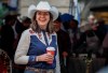 Alberta Premier Danielle Smith attends her Stampede pancake breakfast in Calgary, Alta., Monday, July 10, 2023. Smith says she believes every Canadian premier is frustrated with what she calls 