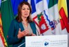 Alberta Premier Danielle Smithspeaks to media at the Council of the Federation Canadian Premiers meeting at The Fort Garry Hotel in Winnipeg, Man.,Tuesday, July 11, 2023. Smith says the federal government is failing when it comes to some of the big issues in its jurisdiction, particularly Indigenous health care. THE CANADIAN PRESS/John Woods