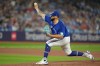 Toronto Blue Jays starting pitcher Alek Manoah works against the Los Angeles Angels during first inning American League MLB baseball action in Toronto on Saturday, July 29, 2023. THE CANADIAN PRESS/Chris Young