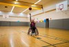 Ryan Straschnitzki, one of the Humboldt Bronco hockey players injured in the Humboldt bus crash, shoots hoops during a media event in Calgary, Alta., Thursday, July 27, 2023. THE CANADIAN PRESS/Todd Korol
