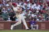 St. Louis Cardinals' Tyler O'Neill hits a solo home run during the second inning of a baseball game against the Colorado Rockies Saturday, Aug. 5, 2023, in St. Louis. (AP Photo/Jeff Roberson)
