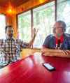 MIKAELA MACKENZIE / WINNIPEG FREE PRESS

Kerry Seabrook (left) and Art Zuke chat with the Free Press in the cabin front porch in Sandy Hook on Monday, July 3, 2023. For Jen story.
Winnipeg Free Press 2023.
