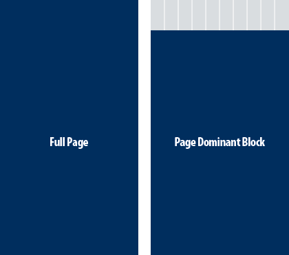 Full page and full page dominant block
