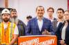 MIKAELA MACKENZIE / WINNIPEG FREE PRESS
                                NDP Leader Wab Kinew said his party would increase the number of workplace safety inspections, as well as funding for more apprenticeships and training so Manitobans can take advantage of opportunities and well-paying jobs.