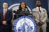 Fulton County District Attorney Fani Willis, center, speaks in the Fulton County Government Center during a news conference, Monday, Aug. 14, 2023, in Atlanta. Donald Trump’s defiant march deeper into infamy barely broke stride Tuesday after a grand jury in Georgia finally handed up another long-awaited indictment of the former president — his fourth in five months. THE CANADIAN PRESS/AP-John Bazemore