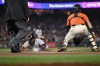 Atlanta Braves' Michael Harris II scores during the sixth inning of the team's baseball game against the San Francisco Giants in San Francisco, Friday, Aug. 25, 2023. (AP Photo/Nic Coury)
