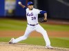 FILE - New York Mets relief pitcher Edwin Díaz delivers against the San Diego Padres during the seventh inning of Game 2 of a National League wild-card baseball playoff series Oct. 8, 2022, in New York. After throwing his first outdoor bullpen session following knee surgery, Mets All-Star closer Díaz remained hopeful he can make return to the mound for the New York Mets this season. (AP Photo/Frank Franklin II, File)