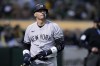 FILE - New York Yankees' Josh Donaldson walks to the dugout after being called out on strikes against the Oakland Athletics during the seventh inning of a baseball game in Oakland, Calif., Tuesday, June 27, 2023. Third baseman Josh Donaldson's unproductive two seasons with the New York Yankees ended Tuesday, Aug. 29, when the former AL MVP was released.(AP Photo/Godofredo A. Vásquez, File)