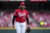 Cincinnati Reds' Tejay Antone yells as he walks off the mound after striking out Seattle Mariners' Teoscar Hernandez during the first inning of a baseball game in Cincinnati, Monday, Sept. 4, 2023. (AP Photo/Aaron Doster)