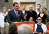 JOHN WOODS / WINNIPEG FREE PRESS
NDP leader Wab Kinew announced a $500-million, multi-pronged proposal to address the health care staffing crisis on Sunday afternoon.