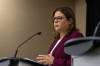 MIKE DEAL / WINNIPEG FREE PRESS
                                Progressive Conservative Leader Heather Stefanson touted her party&rsquo;s funding of police while addressing the issue of homelessness, saying the Tories will continue to invest in law enforcement.