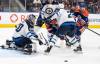 THE CANADIAN PRESS/Jason Franson
                                Winnipeg Jets goalie Collin Delia (60) makes a save on Edmonton Oilers&rsquo; Drake Caggiula (8) during second period NHL preseason action in Edmonton on Sunday.