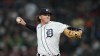 Detroit Tigers pitcher Reese Olson throws against the Chicago White Sox in the sixth inning of a baseball game, Friday, Sept. 8, 2023, in Detroit. (AP Photo/Paul Sancya)