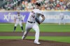 Houston Astros starting pitcher Hunter Brown throws to an Oakland Athletics batter during the first inning of a baseball game Wednesday, Sept. 13, 2023, in Houston. (AP Photo/Michael Wyke)
