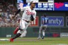 FILE - Minnesota Twins' Byron Buxton runs home from second on a single by Max Kepler against the Kansas City Royals during the first inning of a baseball game July 4, 2023, in Minneapolis. The Twins are still planning on Buxton playing again this season despite persistent knee problems, head athletic trainer Nick Paparesta said Wednesday, Sept. 13. Buxton received a cortisone injection Sunday in his troublesome right knee to treat a new bout of inflammation and irritation just below his kneecap that halted the Triple-A rehab assignment he was on to ramp up from a strained right hamstring. (AP Photo/Bruce Kluckhohn, File)