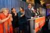 Manitoba NDP Leader Wab Kinew delivers his victory speech after winning the Manitoba provincial election in Winnipeg on Tuesday, Oct. 3, 2023. THE CANADIAN PRESS/David Lipnowski