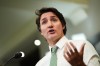 Prime Minister Justin Trudeau makes an announcement that the government will double the carbon price rebate for rural Canadians, during a news conference in Ottawa on Thursday Oct. 26, 2023. The premiers of Saskatchewan and Alberta say Ottawa's decision to exempt the carbon tax on heating oil fails to address affordability needs in their provinces. THE CANADIAN PRESS/Sean Kilpatrick