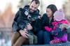Michelle Carkner, a PhD student at the U of M, and her husband, Jason Carkner, spend time with their children, Jack, 3, and June, 5, at the Campus Children&rsquo;s Centre. (Brook Jones / Winnipeg Free Press)