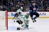 Winnipeg Jets&rsquo; Vladislav Namestnikov (7) jumps in front of Dallas Stars goaltender Scott Wedgewood (41) ahead of an incoming shot during second period NHL action in Winnipeg on Saturday November 11, 2023. THE CANADIAN PRESS/Fred Greenslade
                                FRED GREENSLADE / THE CANADIAN PRESS
                                Winnipeg Jets&rsquo; Vladislav Namestnikov (7) leaps in front of Dallas Stars goaltender Scott Wedgewood (41) ahead of an incoming shot during second-period action in Winnipeg Saturday afternoon.