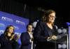 RUTH BONNEVILLE / WINNIPEG FREE PRESS Election 2023 Heather Stefanson, PC leader, gives her concession speech after losing to NDP leader Wab Kinew and tells her supporters that she is stepping down as MLA of Tuxedo at Canada Inns Fort Garry Tuesday. Oct 3rd, 2023
