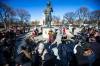 MIKAELA MACKENZIE / WINNIPEG FREE PRESS
                                MMF president David Chartrand delivers remarks to Metis citizens (after the introduction of legislation naming Louis Riel as the honorary first premier of Manitoba was announced) in front of the Louis Riel statue at the legislative building.