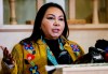 Former Manitoba Keewatinowi Okimakanak Grand Chief and journalist Sheila North announces her AFN candidacy at the Manitoba Indigenous Cultural Education Centre in Winnipeg Thursday, Oct. 26, 2023. The six candidates vying to be the next national chief of the organization that represents more than 600 First Nations in Canada explained how they would advocate for treaty rights, sovereignty and health issues during a forum a week before the election. THE CANADIAN PRESS/John Woods