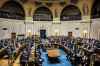 The legislative assembly during the first session of the 43rd Manitoba legislature throne speech at the Manitoba Legislative Building in Winnipeg, Tuesday, Nov. 21, 2023. THE CANADIAN PRESS/Aaron Vincent Elkaim