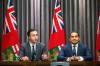 MIKAELA MACKENZIE / WINNIPEG FREE PRESS
                                Finance minister Adrien Sala (left) and Premier Wab Kinew held a press conference Tuesday after the release of the province&rsquo;s second-quarter fiscal report.