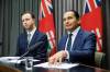 MIKE DEAL / WINNIPEG FREE PRESS
                                Premier Wab Kinew and Finance Minister Adrien Sala hold a press conference Wednesday to announce that the government is &ldquo;taking steps to address the deficit while delivering for Manitobans.&rdquo;