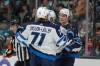 JEFF CHIU / ASSOCIATED PRESS FILES Winnipeg Jets&rsquo; Morgan Barron, right, with Axel Jonsson-Fjallby and Dominic Toninato.