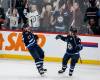 JOHN WOODS / THE CANADIAN PRESS
                                Nikolaj Ehlers (left) and Neal Pionk celebrate Ehlers&rsquo; game-winning goal with 1:05 left in the game Thursday against the Chicago Blackhawks.