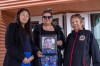 Family of Earl Burns Deborah Burns, left to right, daughters Vanessa Burns and Joyce Burns, wife, hold a photograph of Earl following a Saskatchewan RCMP preliminary timeline presentation of the events during a media event in Melfort, Sask. Thursday, April 27, 2023.&nbsp;A coroner’s inquest into a mass killing on a Saskatchewan First Nation is set to wrap up its first week of evidence today. THE CANADIAN PRESS/Liam Richards