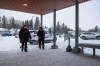 People enter the public coroner's inquest in Melfort, Sask. on Wednesday, January 17, 2024.&nbsp;The province is expected to provide information about how it responded to a mass stabbing on a Saskatchewan First Nation as a coroner’s inquest enters its second week. THE CANADIAN PRESS/Liam Richards