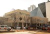 Police were investigating a shooting Tuesday at Edmonton City Hall, where a Molotov cocktail was also thrown from the building's second floor. Police surround city hall during an investigation, in Edmonton, Tuesday, Jan. 23, 2024. THE CANADIAN PRESS/Jason Franson