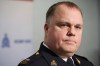 Inspector Tim Arseneault, operations officer, RCMP major crime services speaks to the media about an ongoing investigation in Winnipeg on Sunday, Feb. 11, 2024. RCMP say they are investigating the suspicious deaths
of three children and two women in southern Manitoba. THE CANADIAN PRESS / David Lipnowski