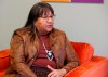 Manitoba Advocate for Children and Youth Sherry Gott speaks to a reporter at her office in Winnipeg, Thursday, Oct. 20, 2022. Gott is calling on the provincial government to better support youth impacted by intimate partner violence after a man was charged with killing five family members, including his three young children.THE CANADIAN PRESS/John Woods