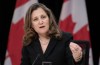 Deputy Prime Minister and Minister of Finance Chrystia Freeland responds to a question during a weekly news conference, Tuesday, February 27, 2024 in Ottawa. THE CANADIAN PRESS/Adrian Wyld