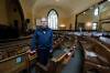 MIKE DEAL / WINNIPEG FREE PRESS
                                Reverand Harold Kenyon at the Carman United Church opened its doors to the community Monday because of the tragic deaths on Sunday. See Tyler Searle story 240212 - Monday, February 12, 2024.