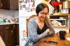 MIKAELA MACKENZIE / WINNIPEG FREE PRESS
                                Juliette Hastings, mom of victim Myah-Lee Gratton, reads the last text that Myah-Lee sent her in her home on Wednesday.