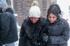 RUTH BONNEVILLE / FREE PRESS
                                Sisters Yemisi (left) and Bukola Opaso console each other outside a Winnipeg funeral home Thursday. Their brother Afolabi Stephen Opaso was shot and killed by police Dec. 31, 2023.