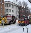 Three people were sent to hospital after a fire on Young Street on Thursday. (David Fuller / Free Press)