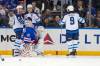 Mary Altaffer / The Associated Press
                                New York Rangers goaltender Igor Shesterkin reacts as Winnipeg Jets&rsquo; Mark Scheifele celebrates after scoring with linemates Kyle Connor and Alex Iafallo during the second period, Tuesday, at Madison Square Garden in New York.